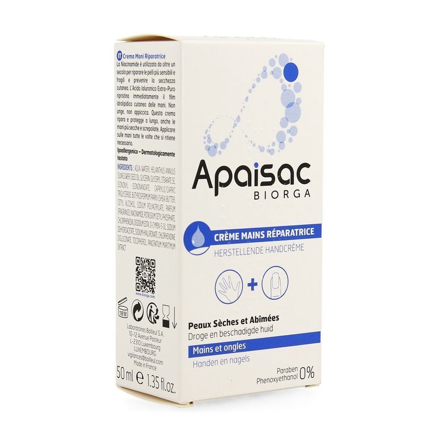 Apaisac Biorga Creme Mains Reparatrice Tube 50ml