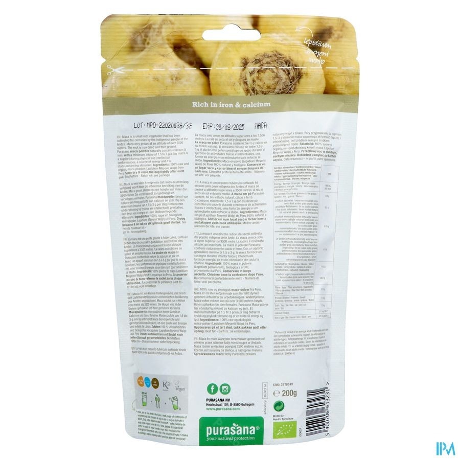 Purasana Poudre De Maca 200g