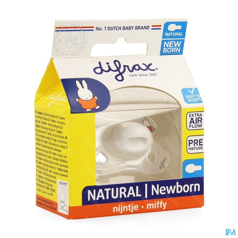 Difrax Sucette Natural Newborn Miffy
