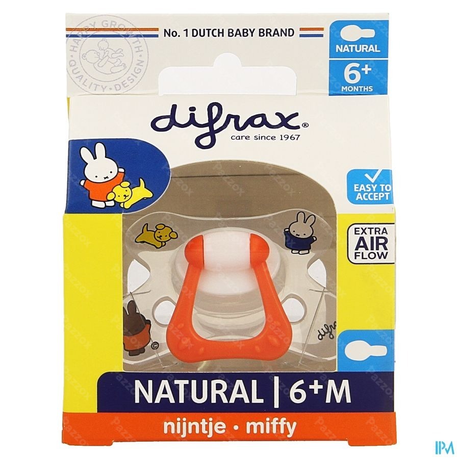 Difrax Sucette Natural 6m+ Miffy