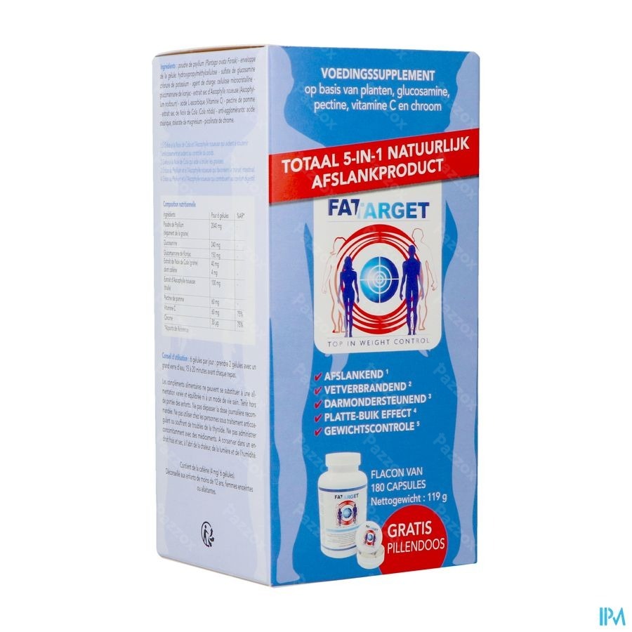 Fat Target Voedingssupplement Vetverbranding 180 Capsules