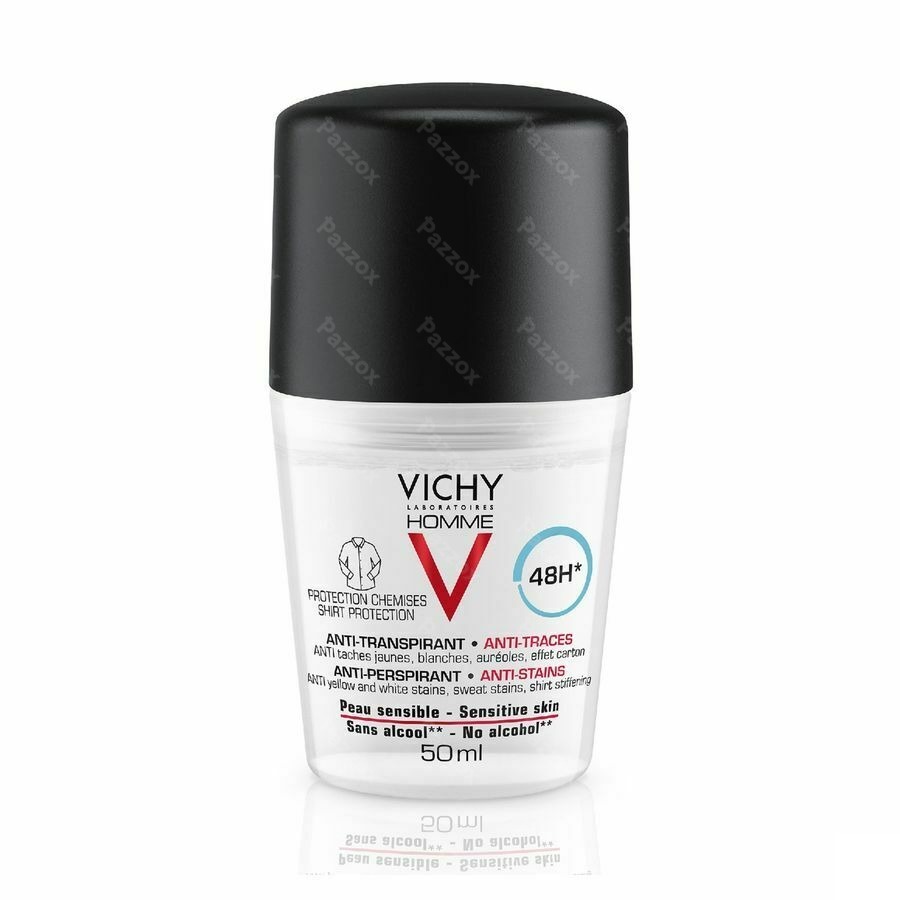 Vichy Homme Deodorant Gevoelige Huid 48u Roller 50ml