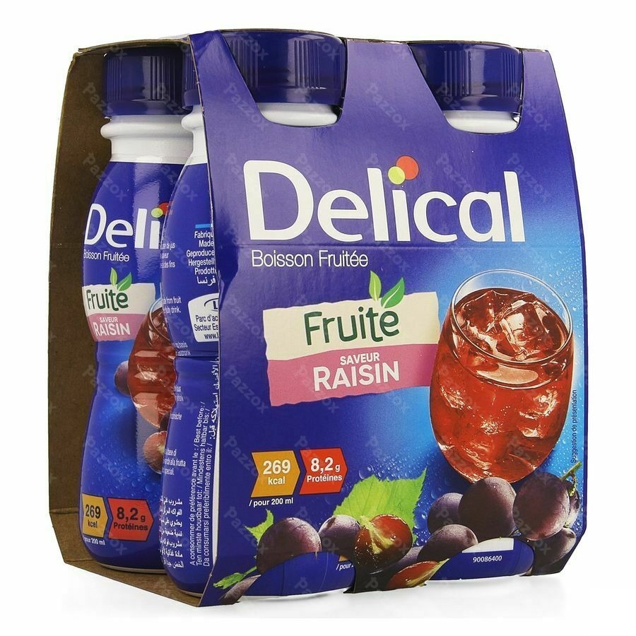 Delical Fruitdrink Druiven Nf 4x200ml