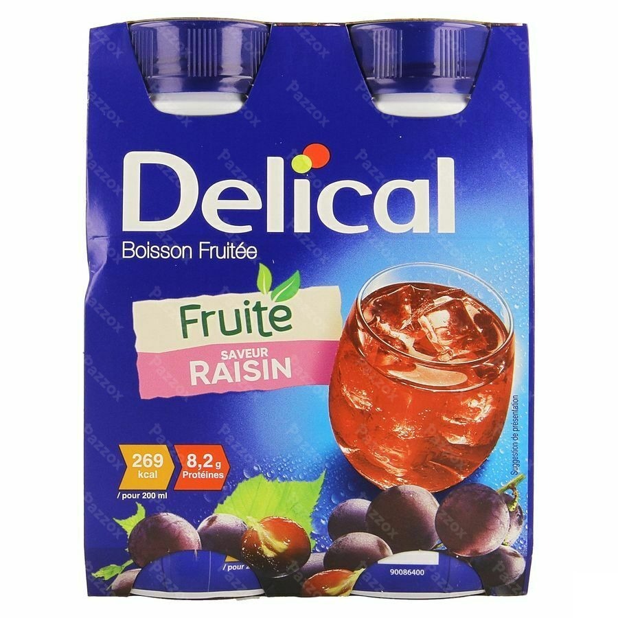 Delical Fruitdrink Druiven Nf 4x200ml