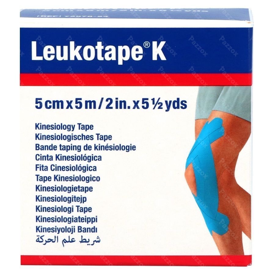Leukotape K Kleefwindel Elast Lichtblauw 5cmx5m 1