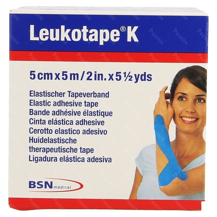 Leukotape K Kleefwindel Elast Lichtblauw 5cmx5m 1