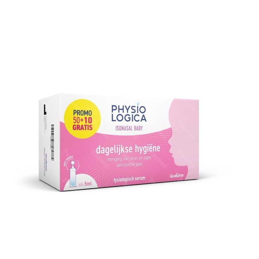 Physiologica Isonasal Baby Unidoses Fysiologisch Water 50 x 5ml + 10 Gratis