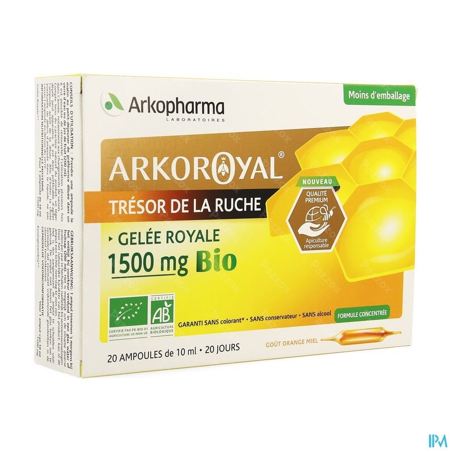 Arkoroyal Koninginnenbrij Biologisch 1500mg 20 Ampulles