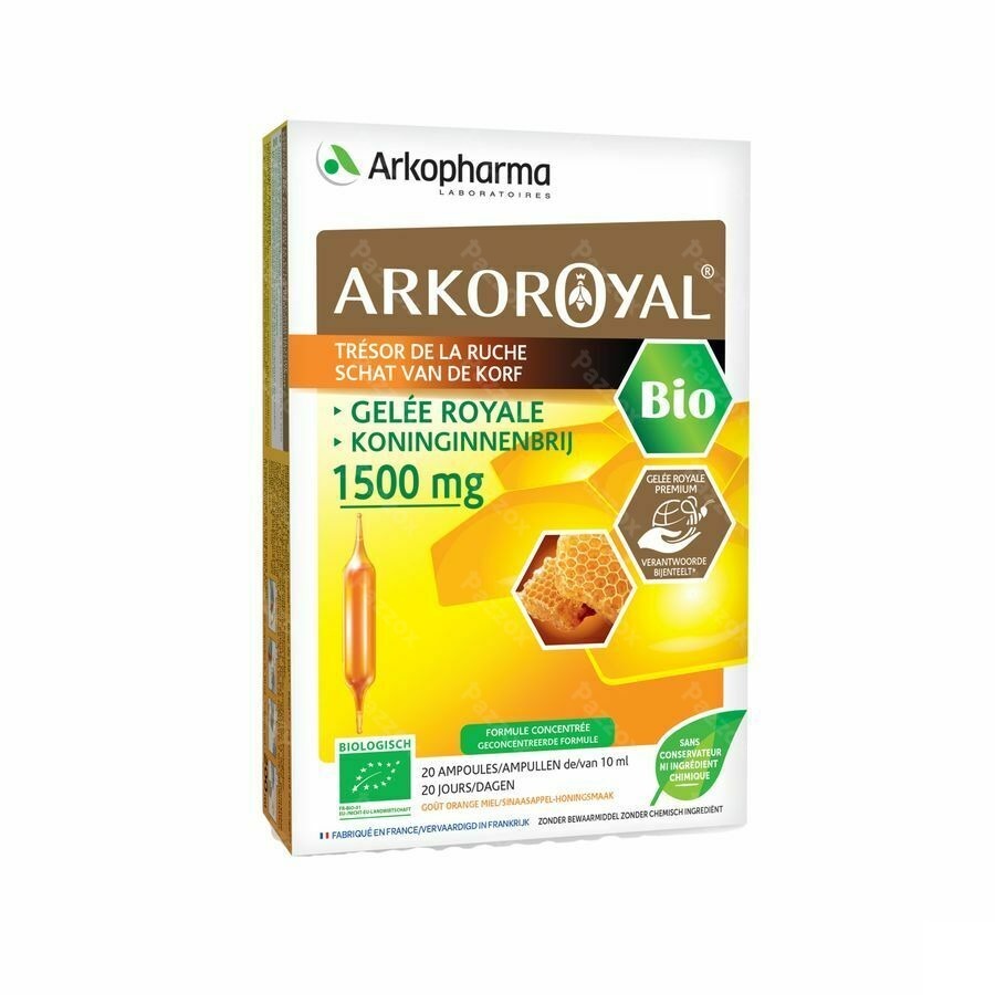 Arkoroyal Koninginnenbrij Biologisch 1500mg 20 Ampulles