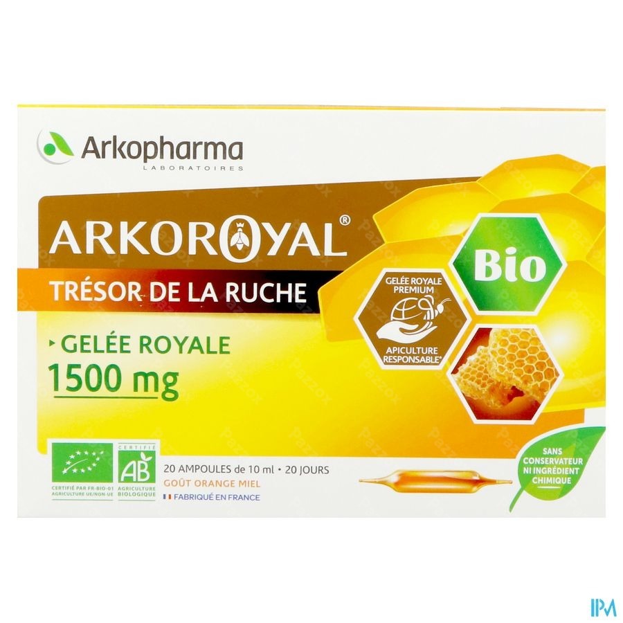 Arkoroyal Koninginnenbrij Biologisch 1500mg 20 Ampulles