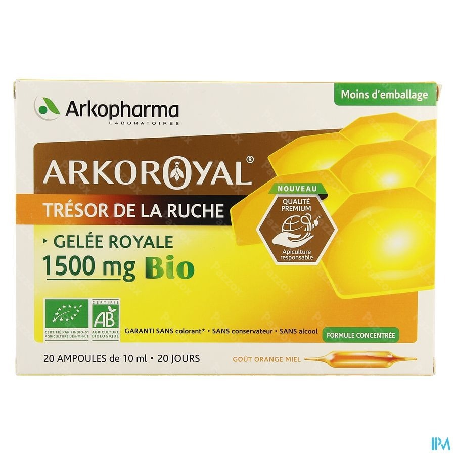 Arkoroyal Koninginnenbrij Biologisch 1500mg 20 Ampulles