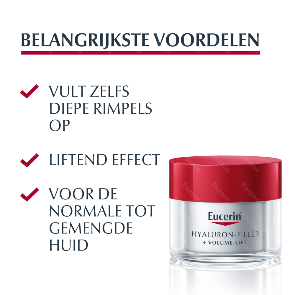 Eucerin Hyaluron-Filler + Volume-Lift Dagcrème Normale tot Gemengde Huid Anti-Age en Rimpels SPF15 50ml