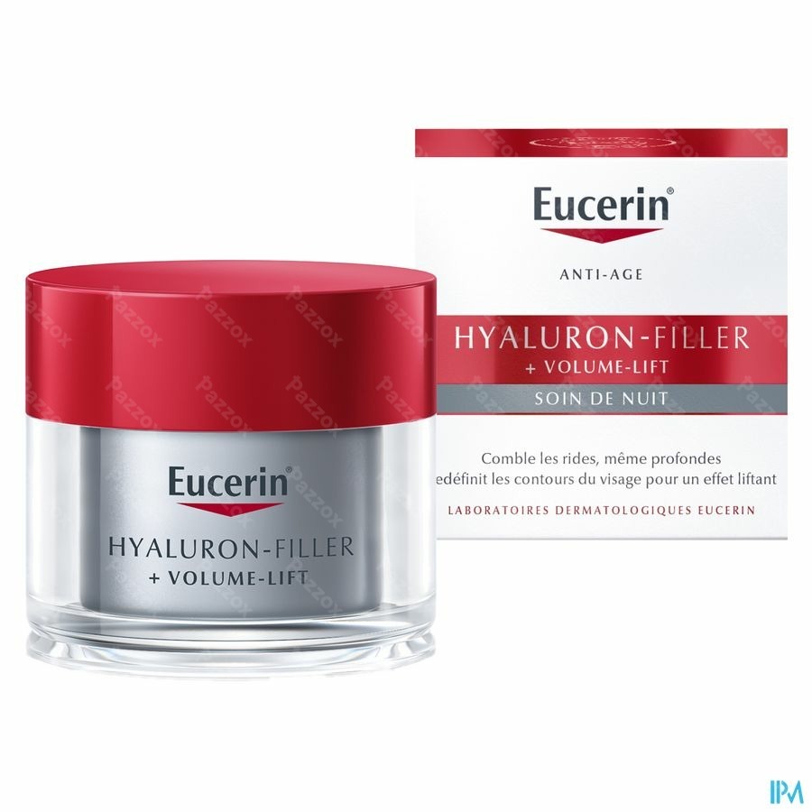Eucerin Hyaluron-Filler + Volume Lift Soin de Nuit Crème Anti-Rides et Anti-Age 50ml