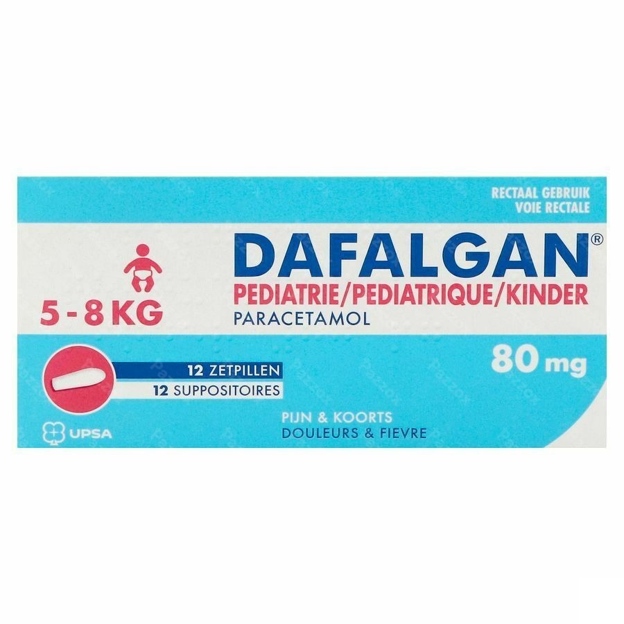 Dafalgan Pediatrie 80mg 12 Zetpillen