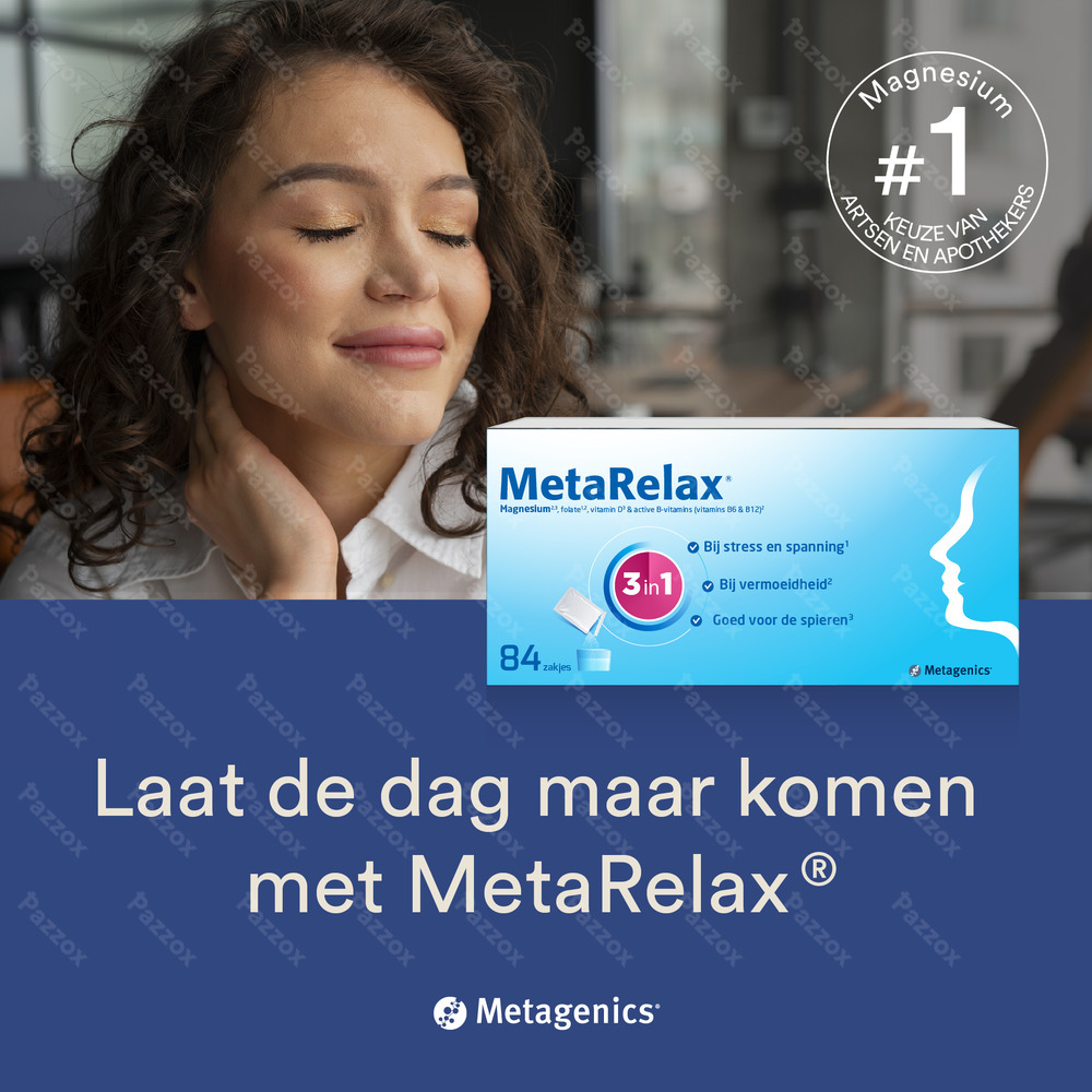 Metagenics MetaRelax Voedingssupplement Stress En Vermoeidheid 84 Zakjes