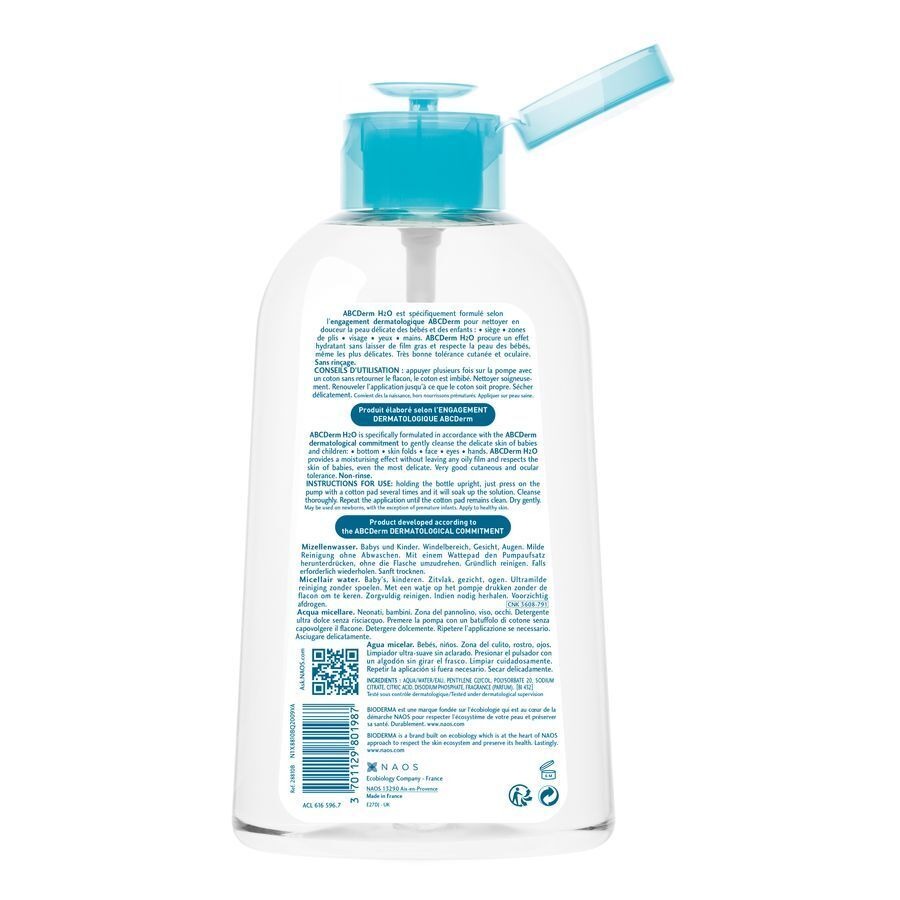 Bioderma AbcDerm H2o Pompe Inversee 1l