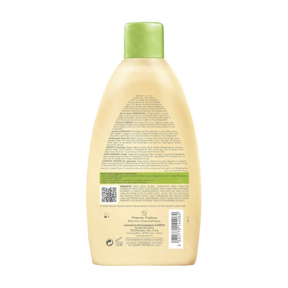 A-Derma Gel Douche Surgras 500ml