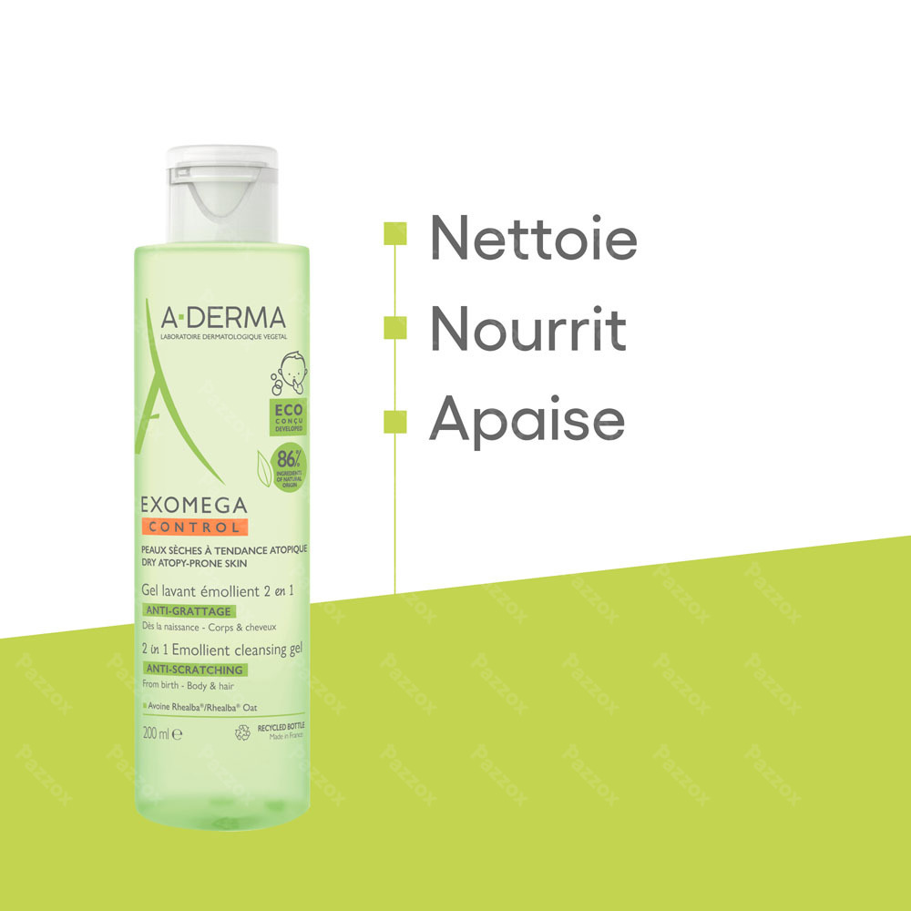 Aderma Exomega Control Gel Lavant 2en1 200ml