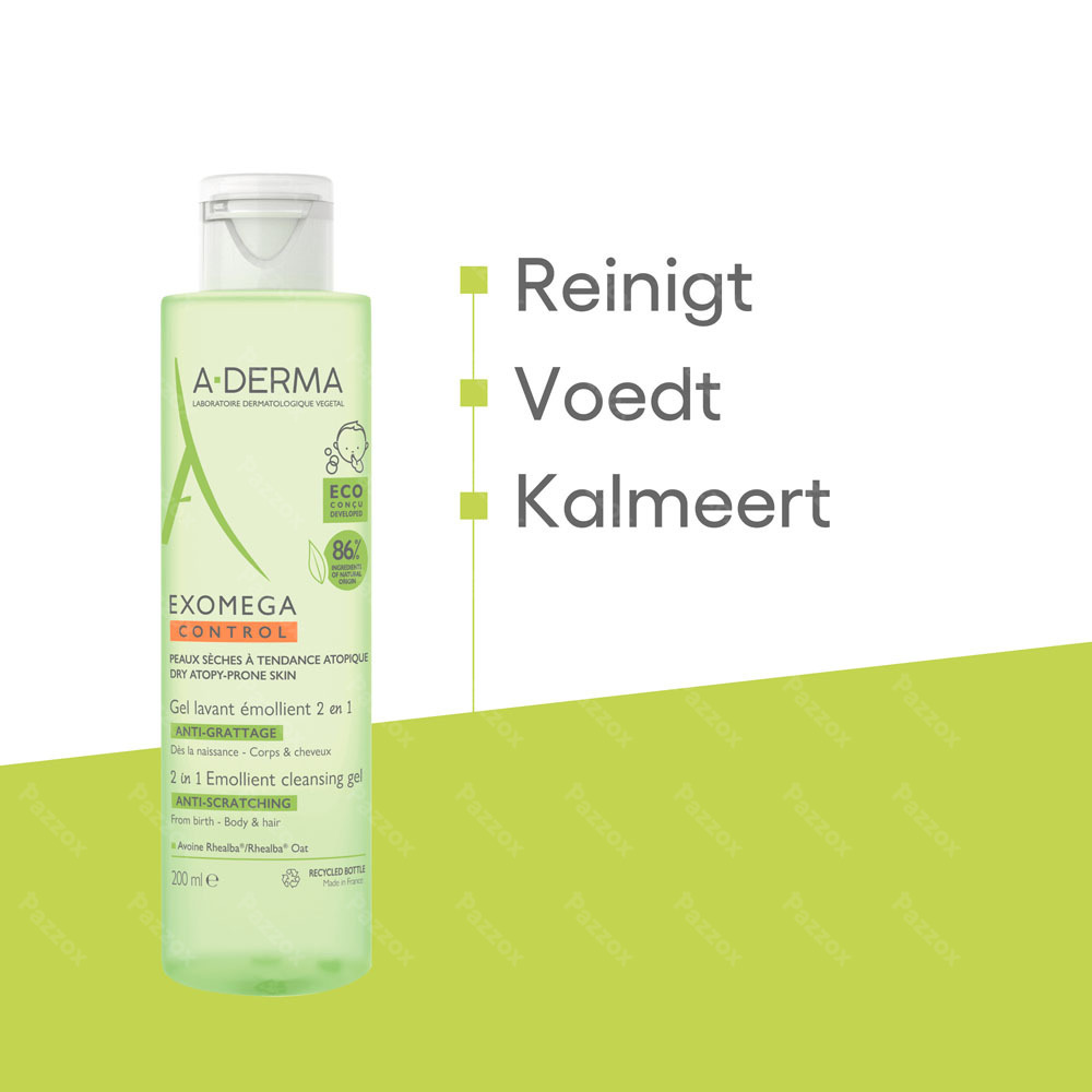 Aderma Exomega Control Reinigingsgel 2in1 200ml