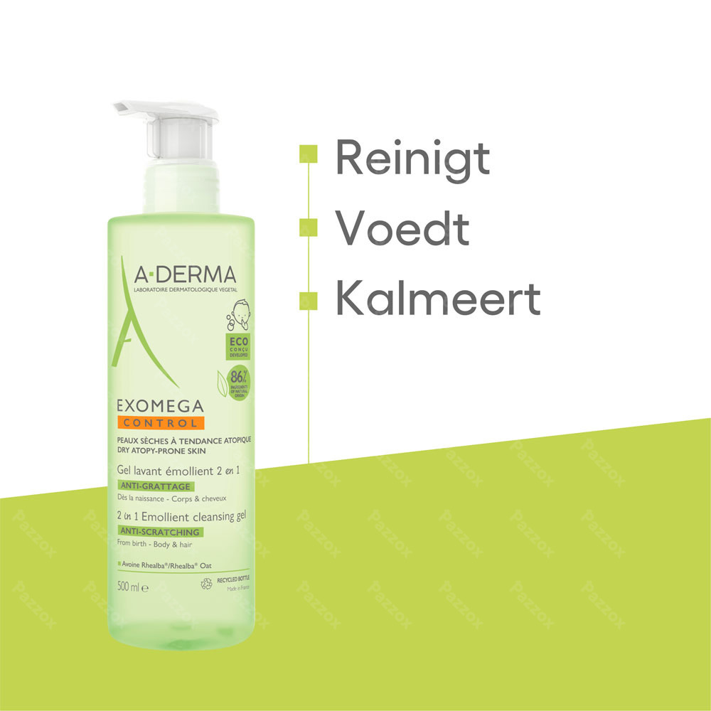 A-Derma Exomega Control 2 in 1 Reinigingsgel 500ml