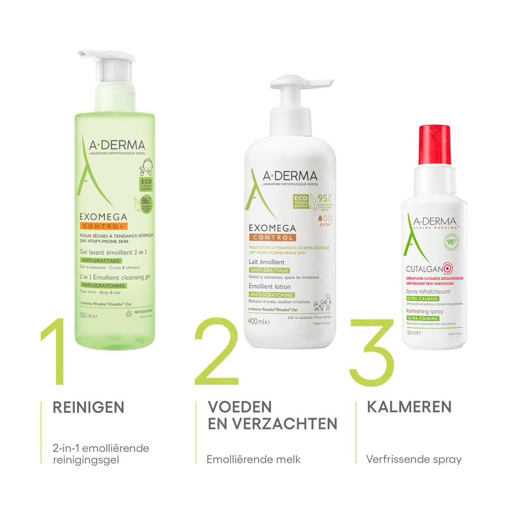 A-Derma Exomega Control 2 in 1 Reinigingsgel 500ml