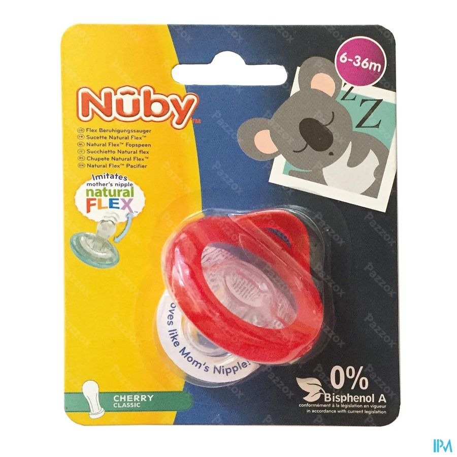 Nuby Sucette Natural Flex Cerise 6-36m