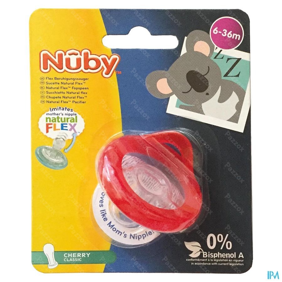 Nuby Sucette Natural Flex Cerise 6-36m