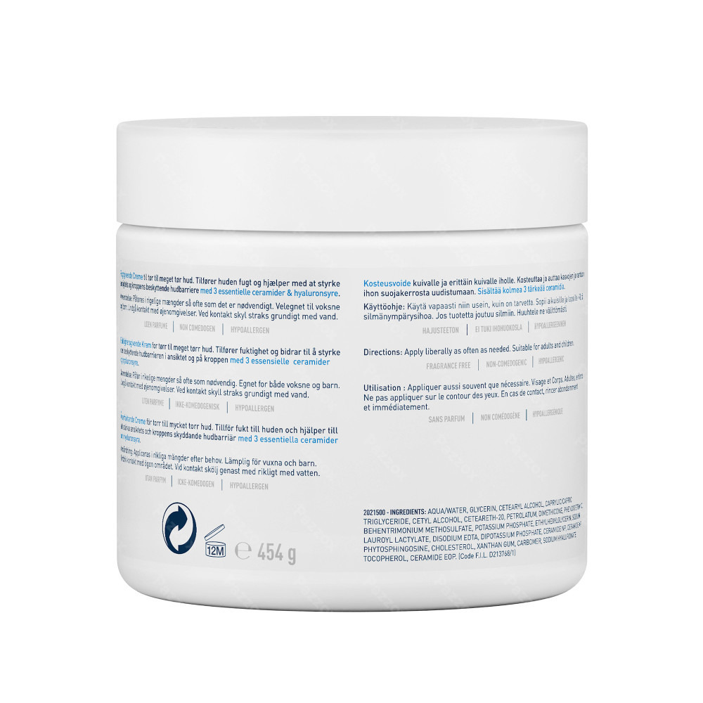 CeraVe Hydraterende Crème Droge Tot Zeer Droge Huid 454ml