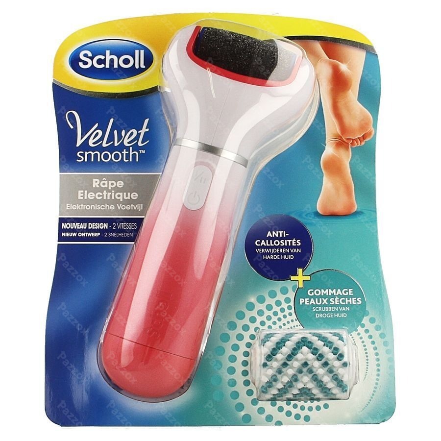Scholl Velvet Smooth Voetvijl El.+exfol. Dh Roos