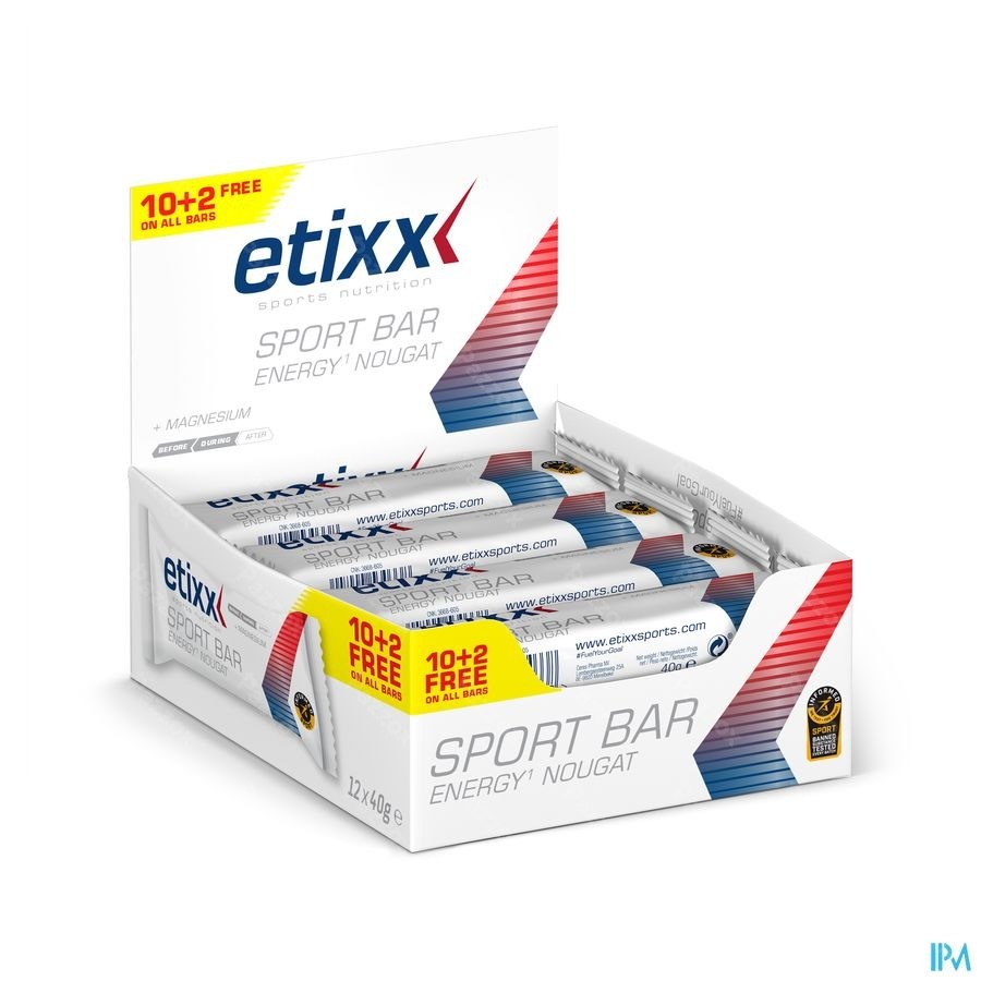 Etixx Energy Sport Bar Nougat 12x40g