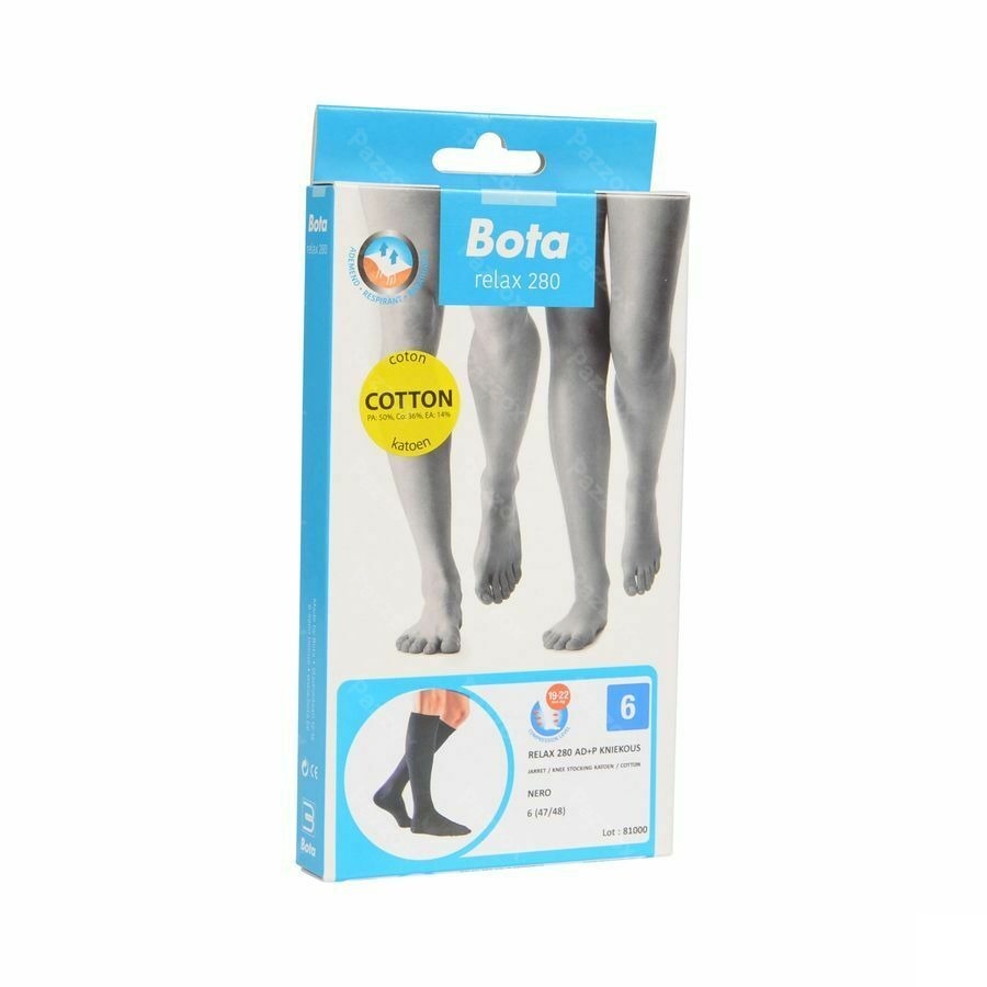 Bota Relax 280 Coton Bas De Soutien Noir N6