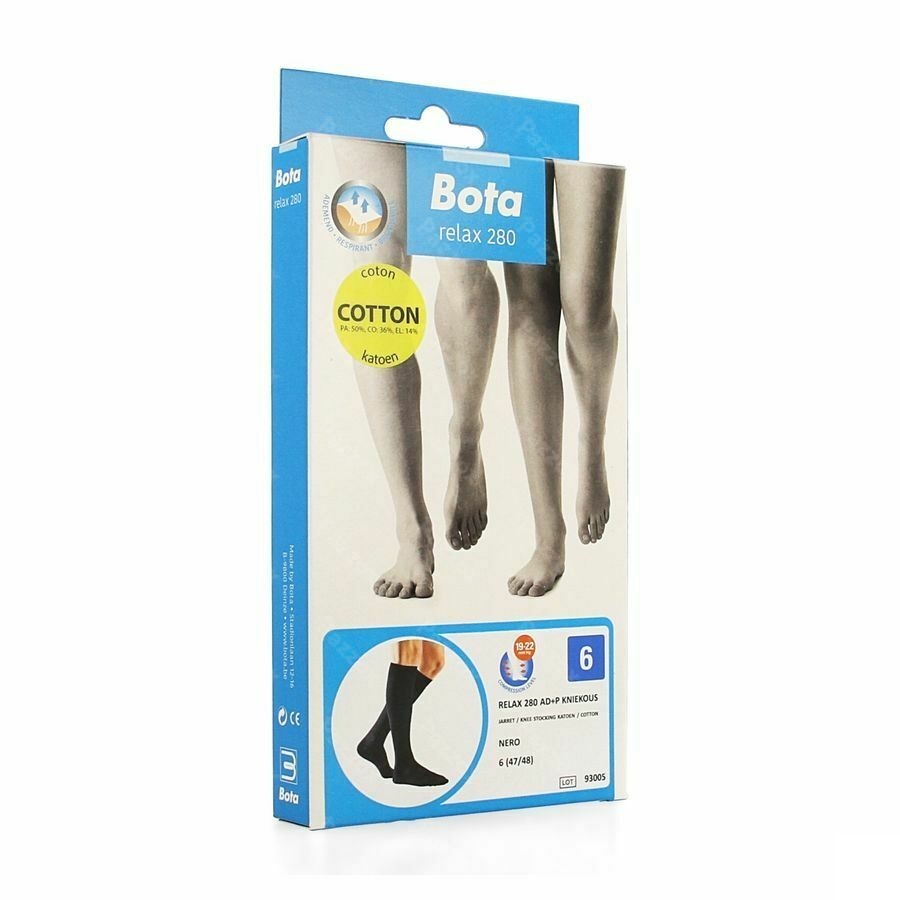 Bota Relax 280 Coton Bas De Soutien Noir N6