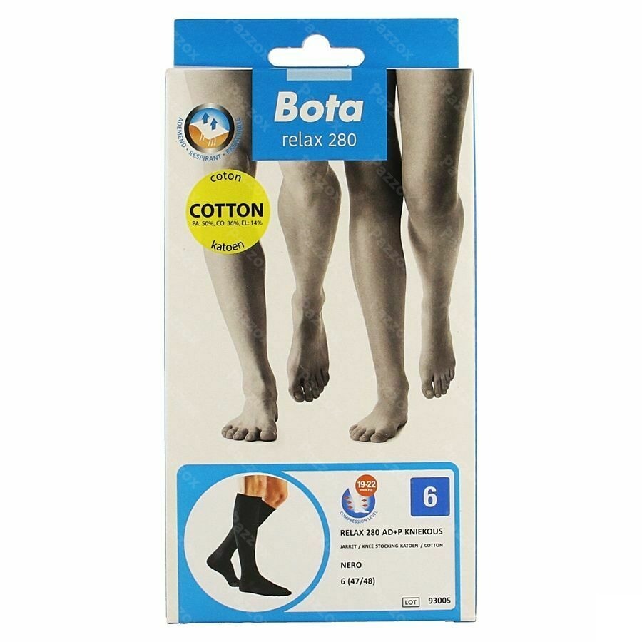 Bota Relax 280 Coton Bas De Soutien Noir N6