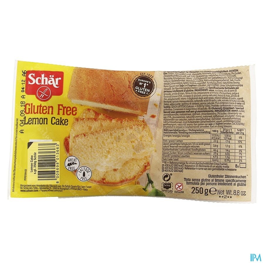 Schar Cake Citron 250g Revogan