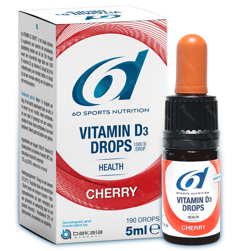 6d Sports Nutrition Vitamin D3 Drops Cherry 5ml
