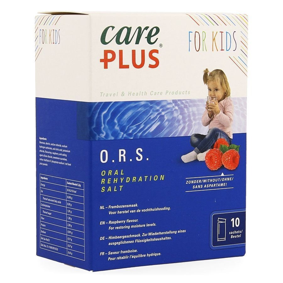 Care Plus Ors Kids Raspberry Sachet 10x5,3g