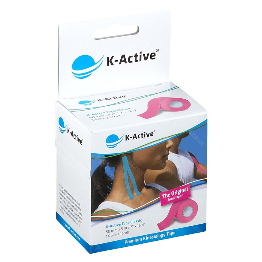 K-ACTIVE Tape Rose - 5cm x 5m : La bande de kinésiologie originale produite par Nitto Denko 