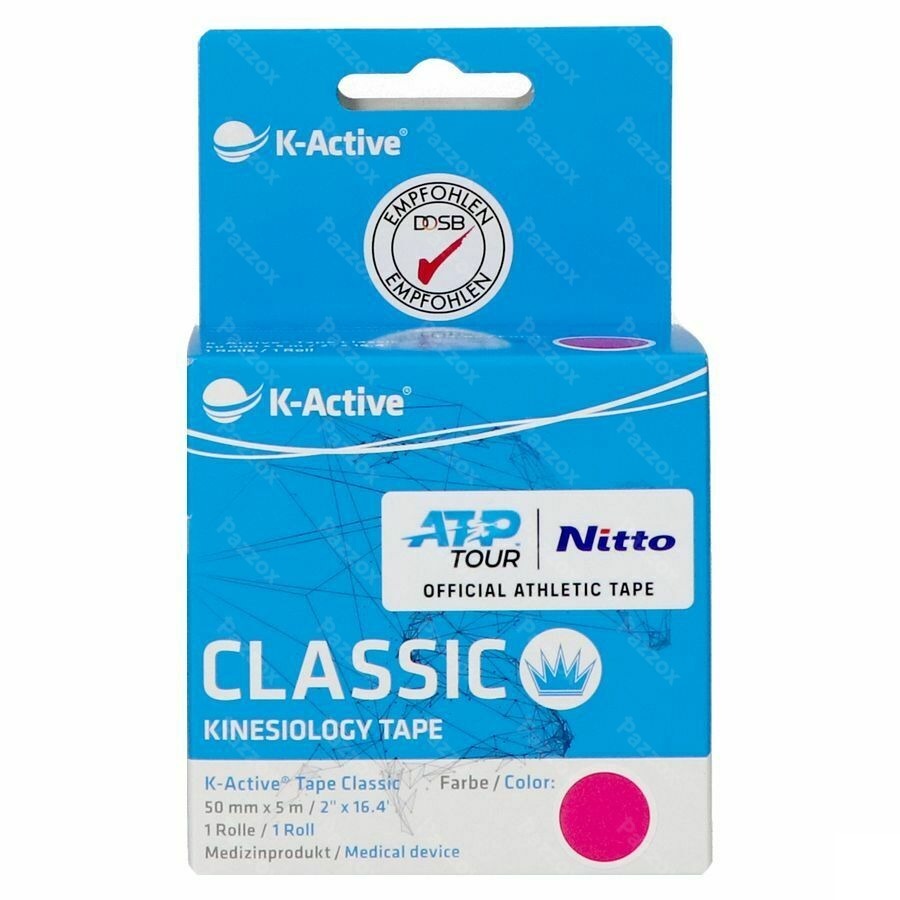 K-ACTIVE Tape Rose - 5cm x 5m : La bande de kinésiologie originale produite par Nitto Denko 