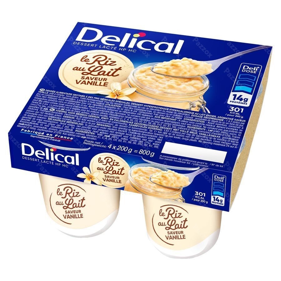 Delical Rijstpap Vanille 4x200g