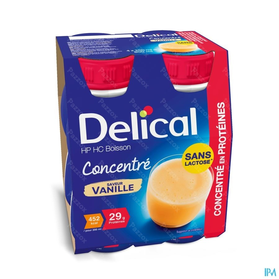 Delical Geconcentr. Vanille 4x200ml