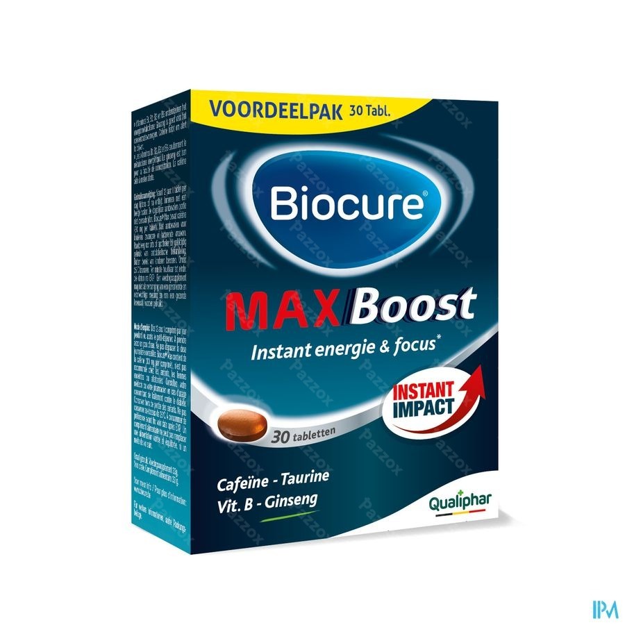 Biocure MAX Boost Instant Energie & Concentratie 30 Tabletten