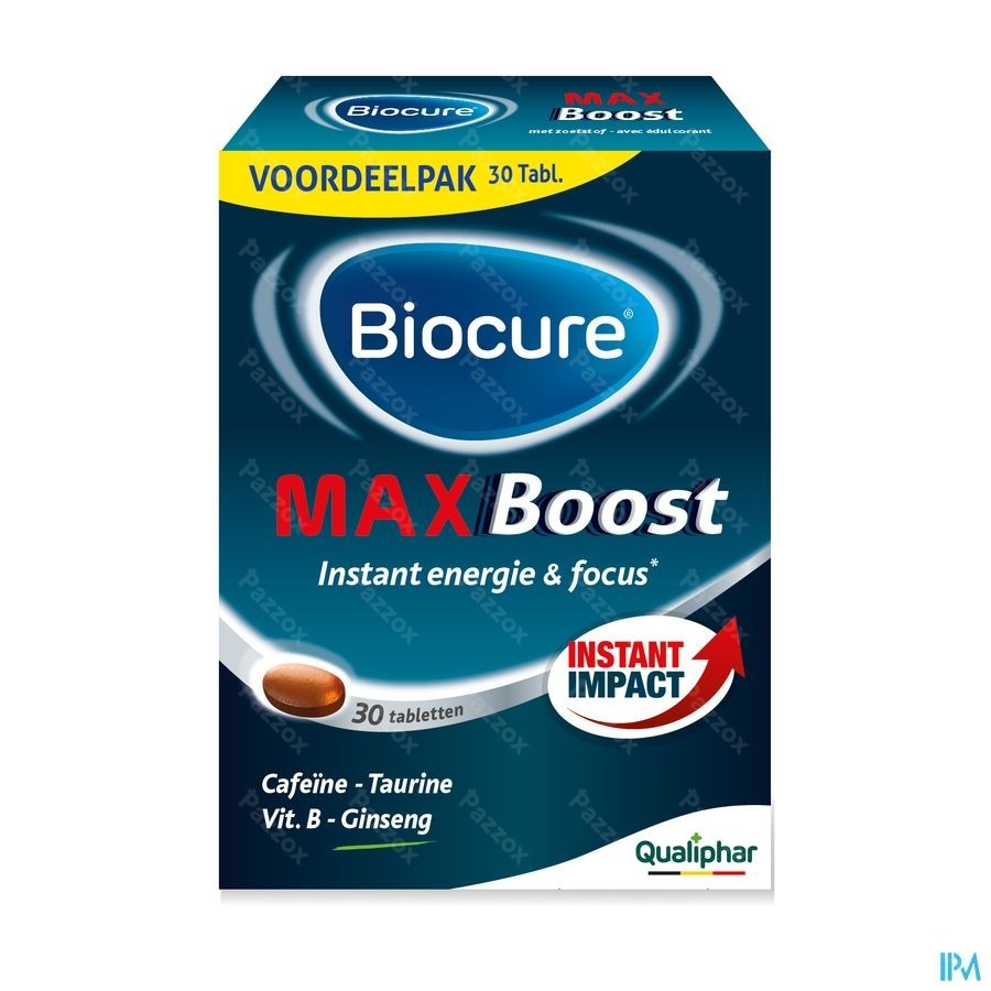 Biocure MAX Boost Instant Energie & Concentratie 30 Tabletten