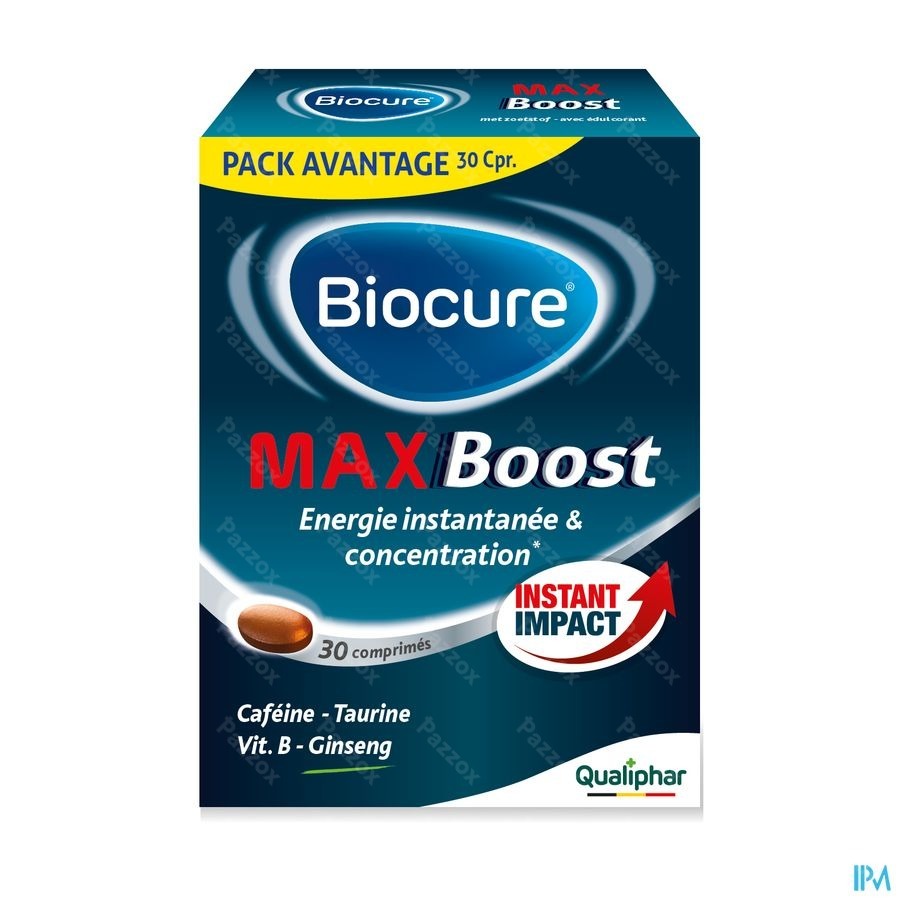 Biocure MAX Boost Instant Energie & Focus 30 Comprimés