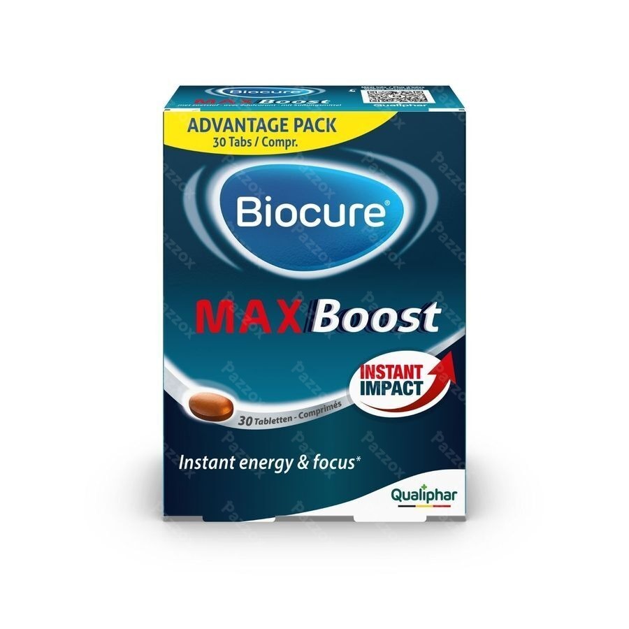 Biocure MAX Boost Instant Energie & Concentratie 30 Tabletten