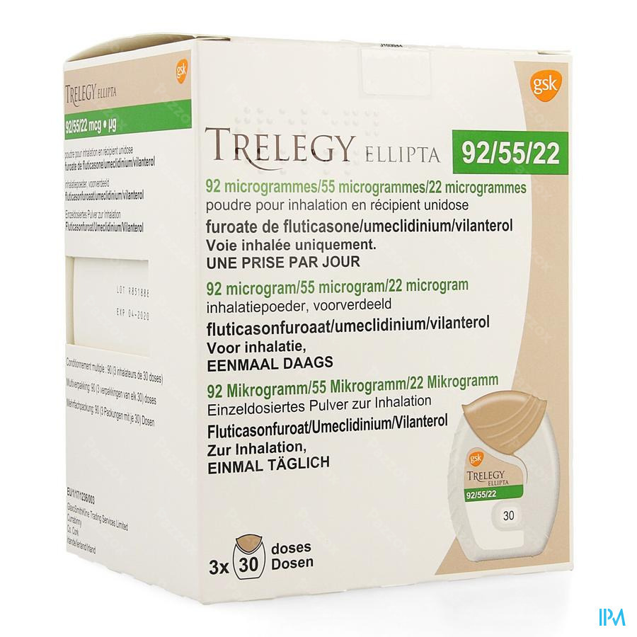 TRELEGY ELLIPTA 90 DOSES 92/55 MCG