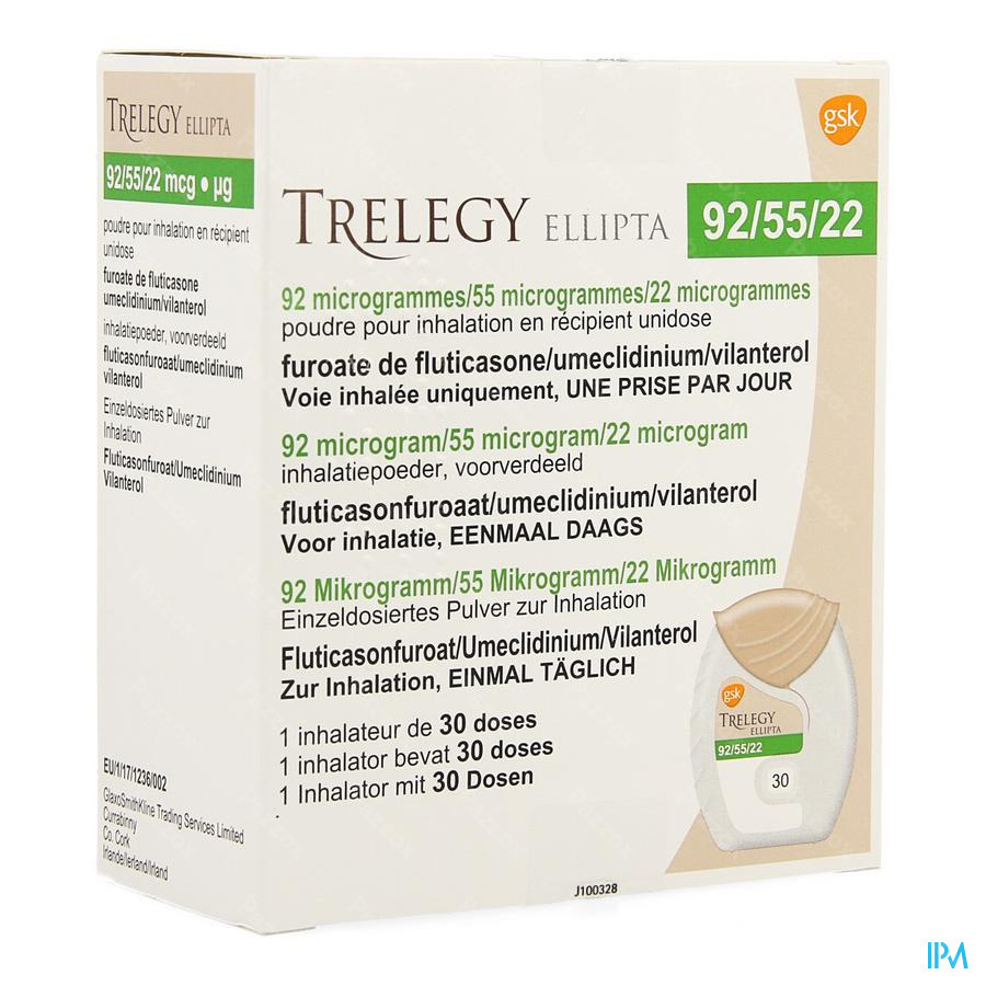 TRELEGY ELLIPTA 30 DOSES 92/55 MCG