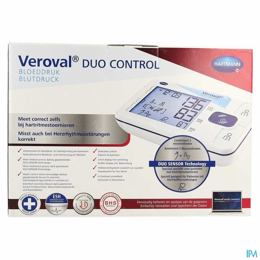 Hartmann Veroval Duo Control Large Bovenarm Bloeddrukmeter 