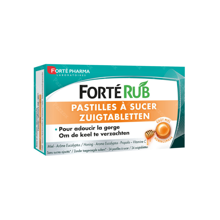 Forte Rub Pastilles Gorge Miel 24 - Pazzox, pharmacie en ligne