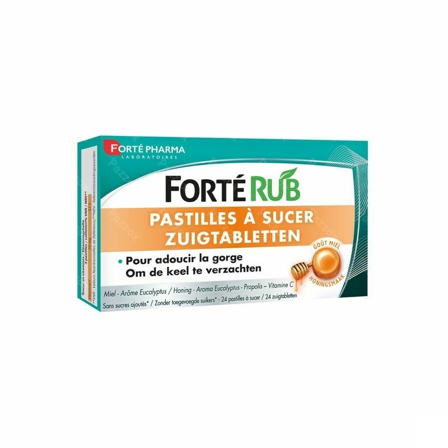 Forte Rub Pastilles Gorge Miel 24 - Pazzox, pharmacie en ligne