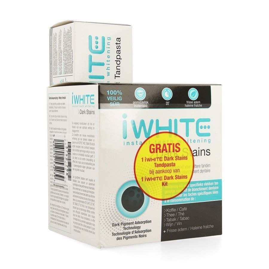 Iwhite Dark Stains Kit + Dentifrice 75ml Gratuit